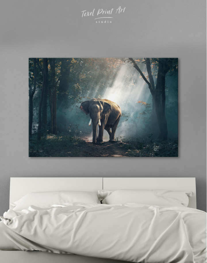 Elephant in the Forest Canvas Wall Art