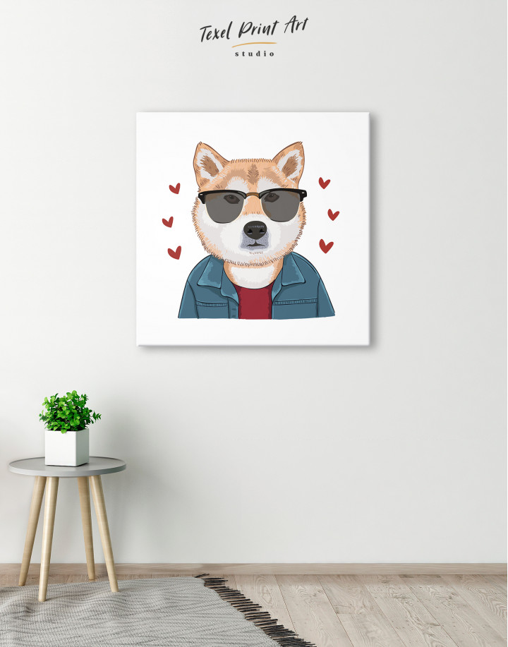 Illustration of Dog Canvas Wall Art