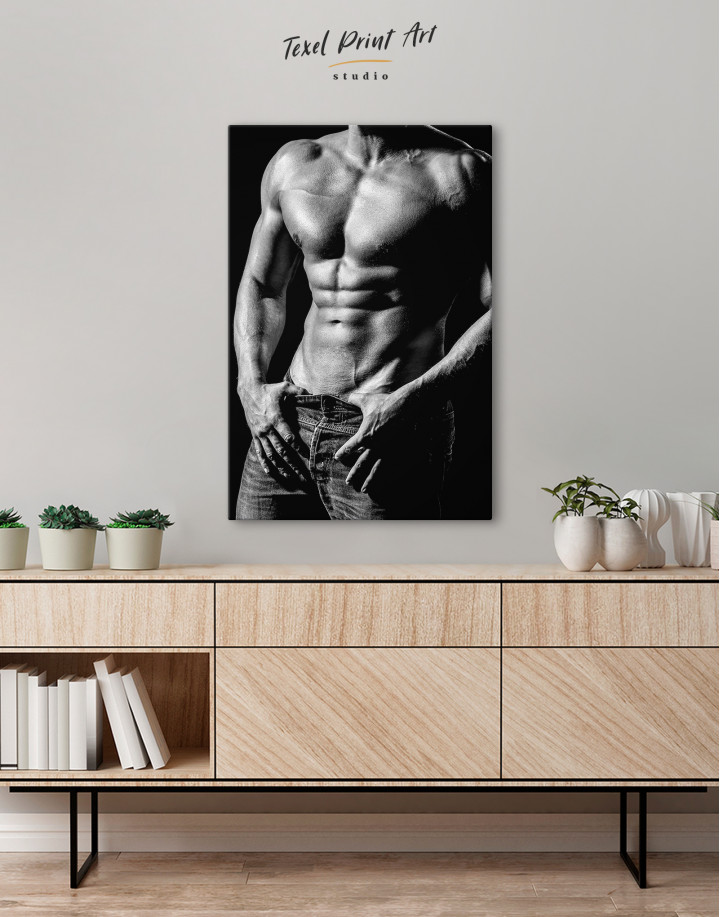 Erotic Man Bodyscape Canvas Wall Art