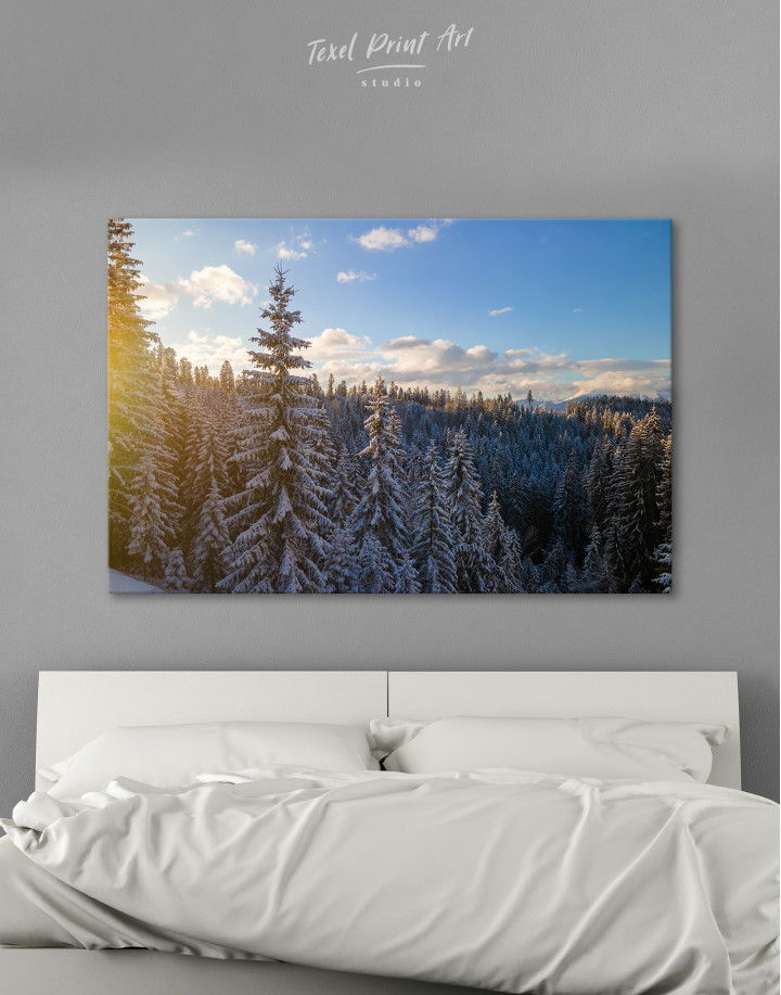 Snowy Forest View Canvas Wall Art