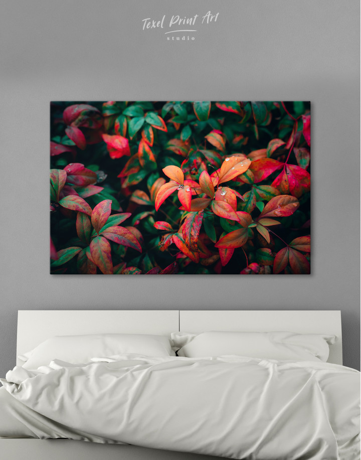 Colorful Autumn Leaves in a Garden Canvas Wall Art