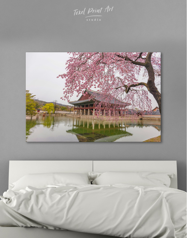 Cherry Blossom in Spring Seoul South Korea Canvas Wall Art