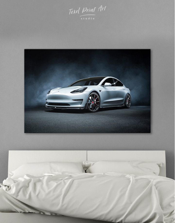 Tesla Model 3 Canvas Wall Art