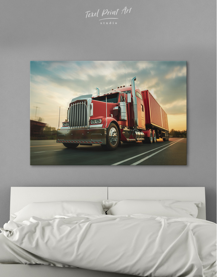Semi Truck Canvas Wall Art