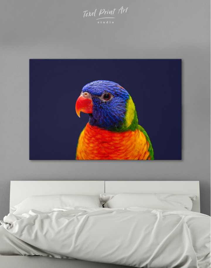Close up Rainbow Lorikeet Parrot Canvas Wall Art