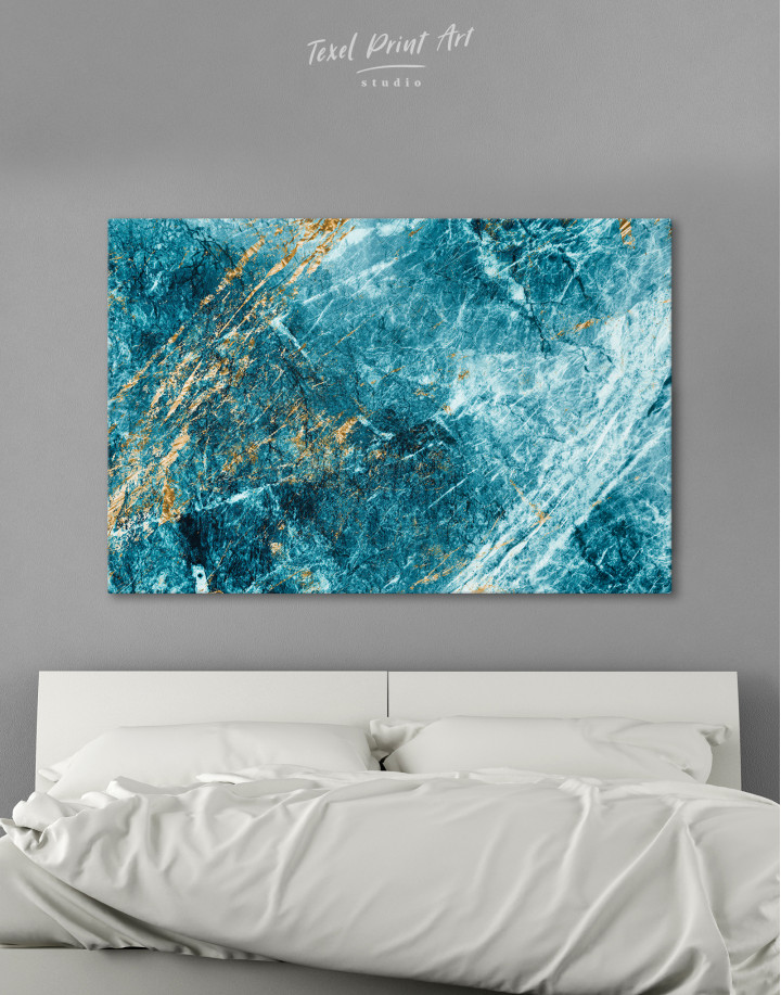 Blue and Gold Marble Canvas Wall Art