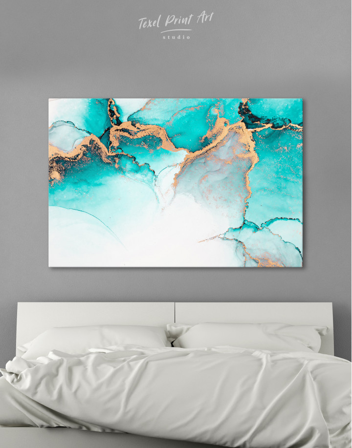 Green and Gold Marble Canvas Wall Art