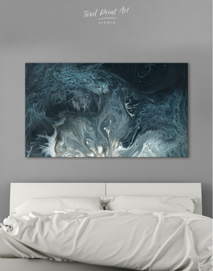 Abstract Blue Grunge Watercolor Canvas Wall Art