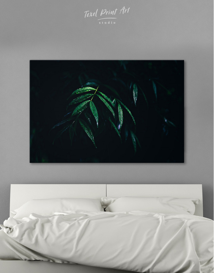 Dark Green Tropical Plant Canvas Wall Art