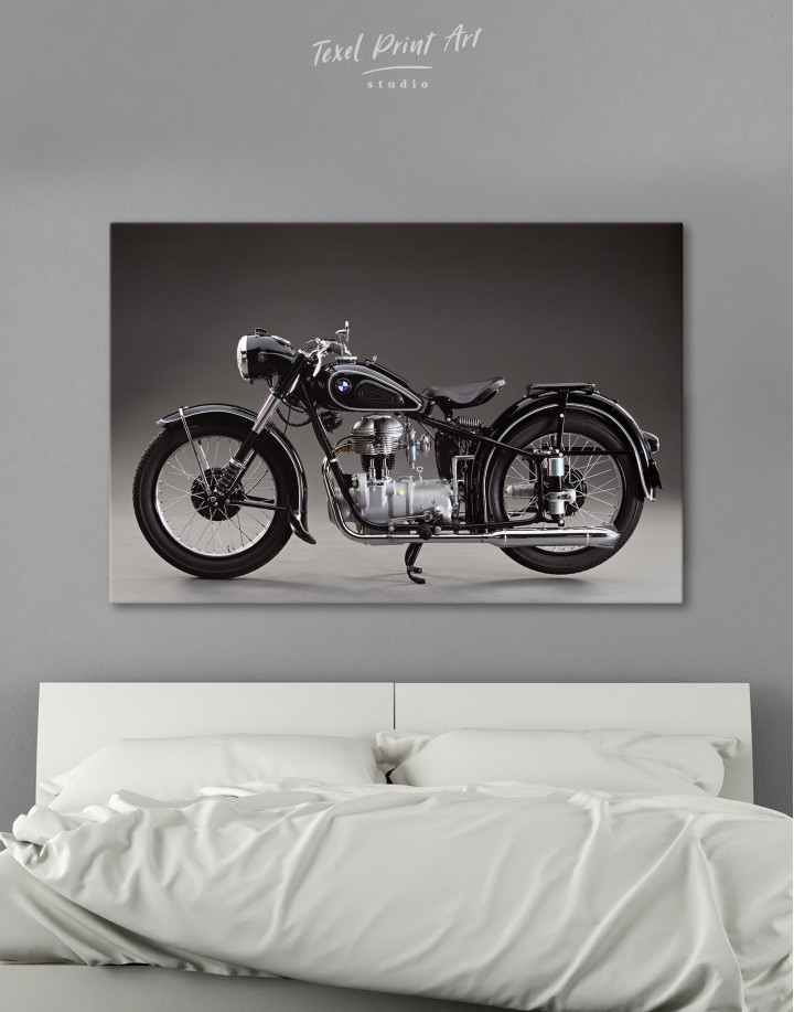 Retro BMW Motorcycle Canvas Wall Art