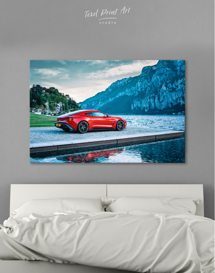 Red Aston Martin Vanquish Canvas Wall Art