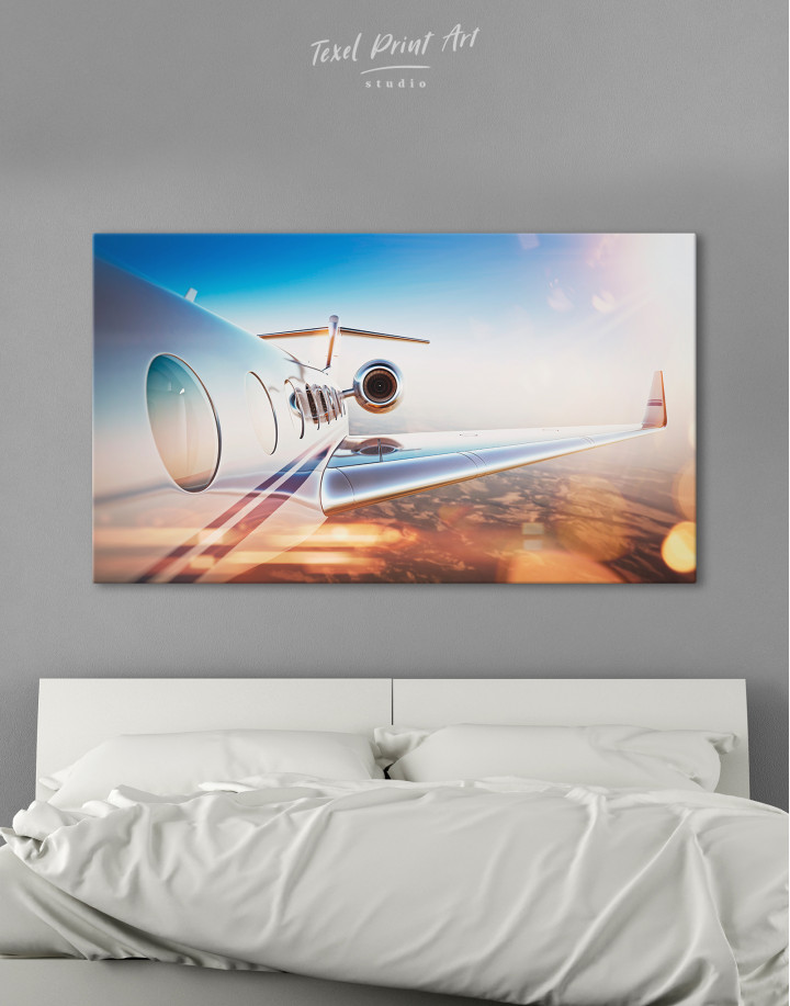 Flying Airplane Canvas Wall Art
