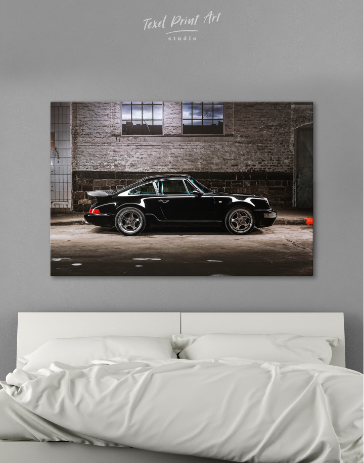Black Porsche 930 Canvas Wall Art