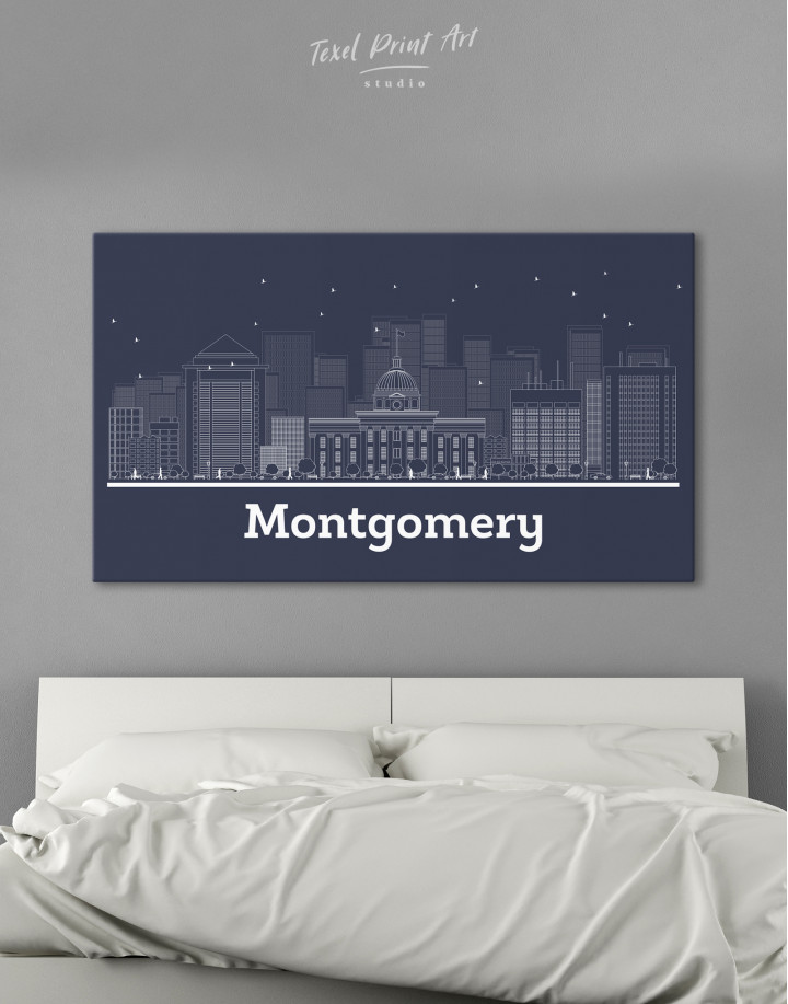 Montgomery Alabama Skyline Canvas Wall Art