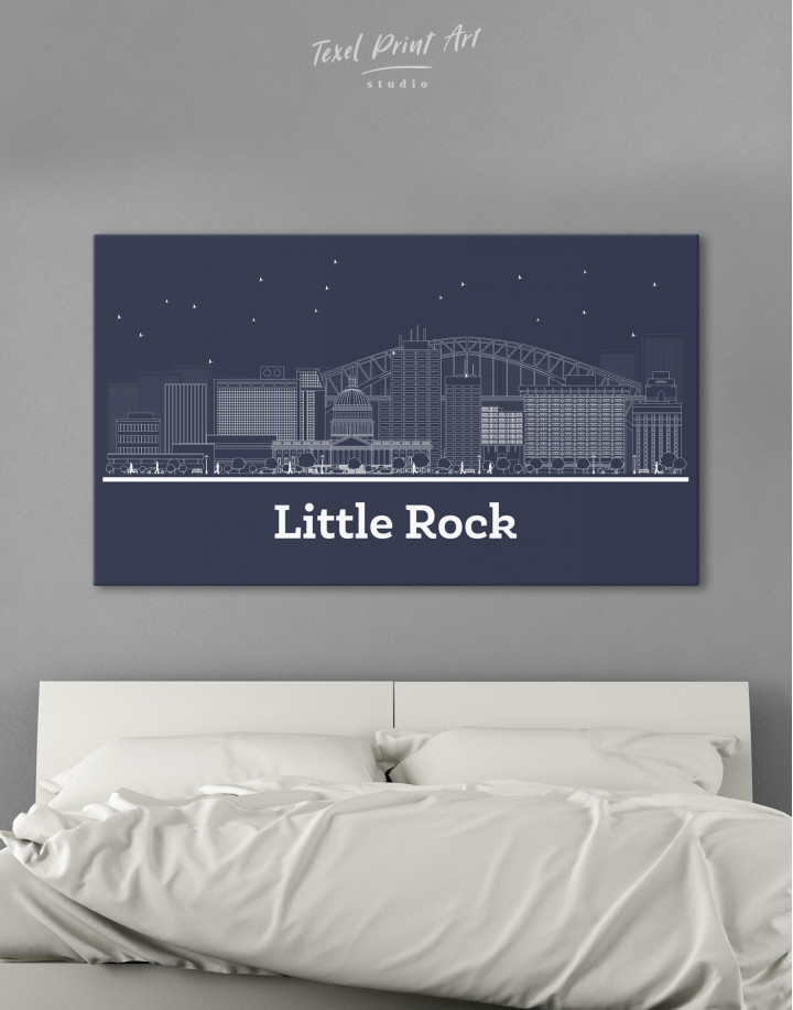 Little Rock Abstract Skyline Canvas Wall Art