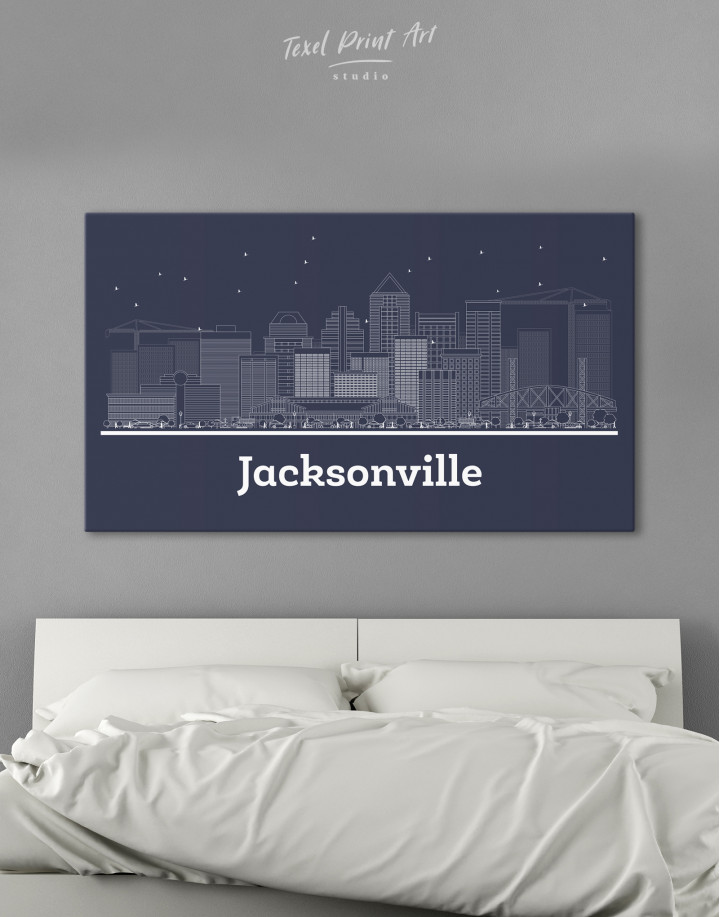 Jacksonville Abstract Skyline Canvas Wall Art