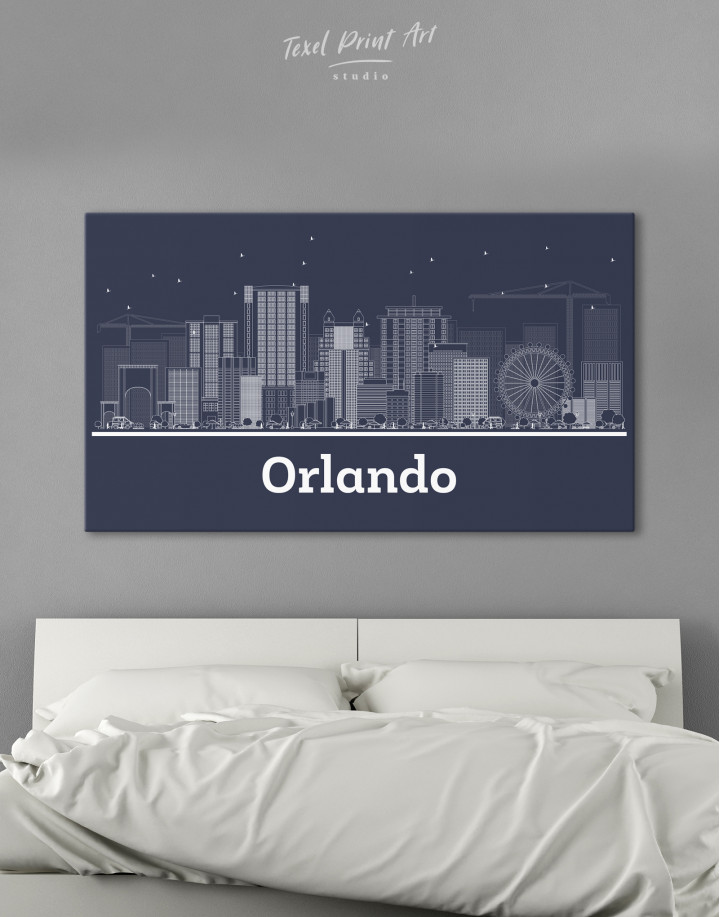 Orlando Abstract Skyline Canvas Wall Art