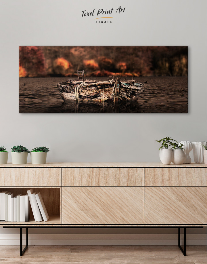 Boat Panoramic Canvas Wall Art
