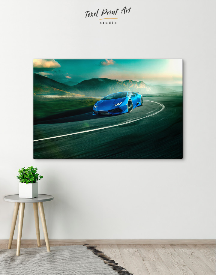Dark Blue Lamborghini Huracan Canvas Wall Art