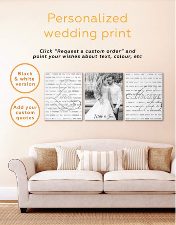 Wedding Vows Photo Collage Canvas Wall Art - image 2