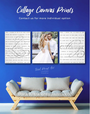 Wedding Vows Photo Collage Canvas Wall Art